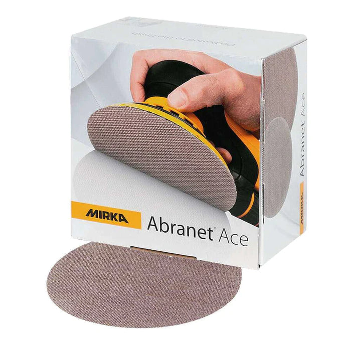 Mirka Abranet Ace Sandpaper - 150mm/6" Discs - Hook and Loop - 50/Pack