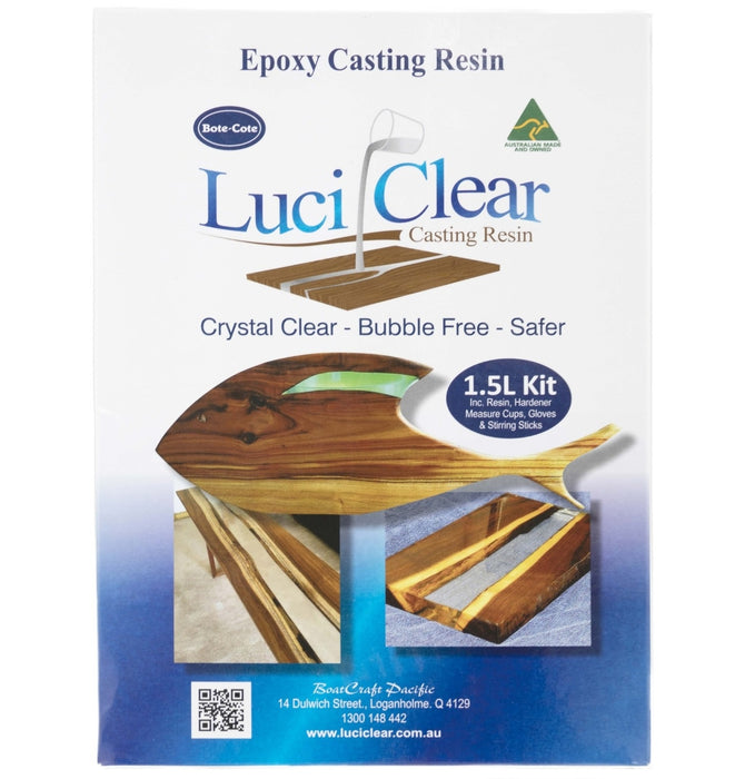 Luci Clear Epoxy Casting Resin - 1.5L - Wood Slabs - Natural Edge Furniture - Timber Slabs Central Coast - Live Edge Timber Slabs